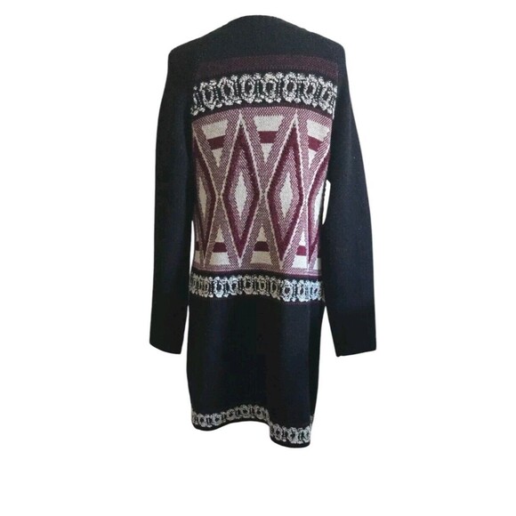 BCBG maxazria Multi Colored Aztec tribal southwestern Style Career cardigan M - Picture 3 of 11